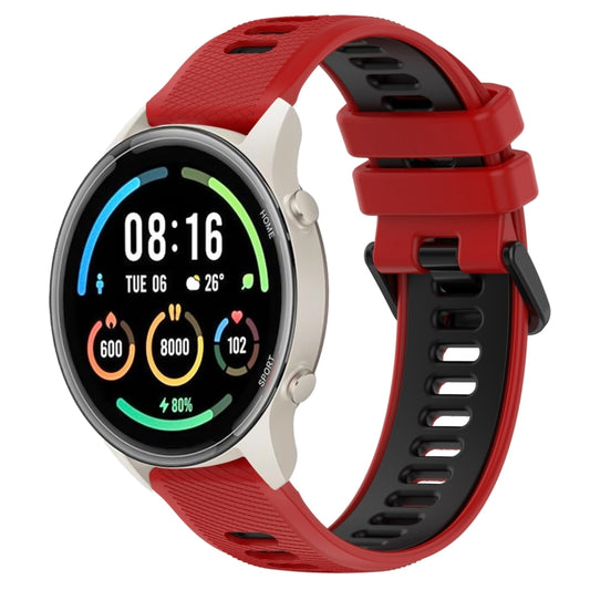 For Xiaomi MI Watch Sport 22mm Sports Two-Color Silicone Watch Band(Red+Black) - Smart Wear by PMC Jewellery | Online Shopping South Africa | PMC Jewellery
