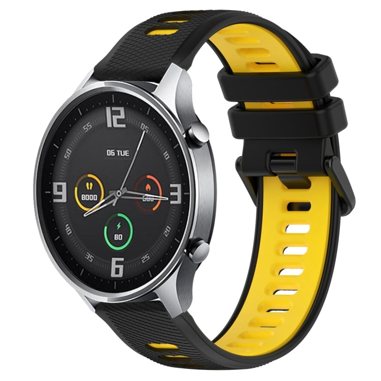 For Xiaomi MI Watch Color 22mm Sports Two-Color Silicone Watch Band(Black+Yellow) - Smart Wear by PMC TechLife | Online Shopping South Africa | PMC TechLife