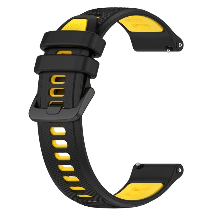 For Xiaomi MI Watch Color 22mm Sports Two-Color Silicone Watch Band(Black+Yellow) - Smart Wear by PMC TechLife | Online Shopping South Africa | PMC TechLife