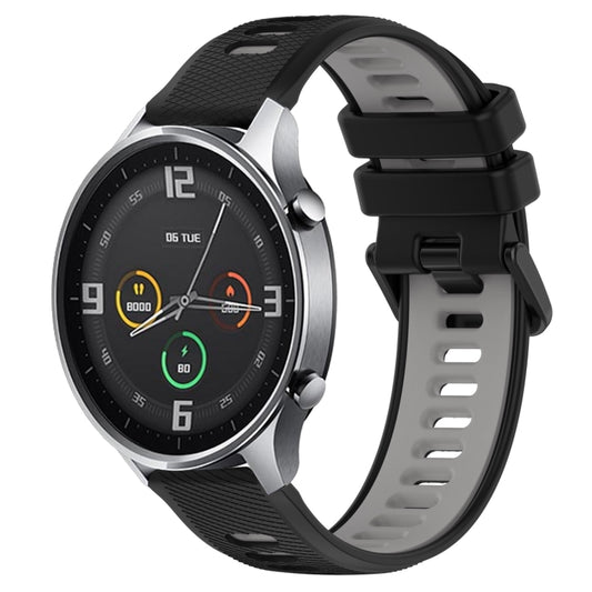 For Xiaomi MI Watch Color 22mm Sports Two-Color Silicone Watch Band(Black+Grey) - Smart Wear by PMC Jewellery | Online Shopping South Africa | PMC Jewellery