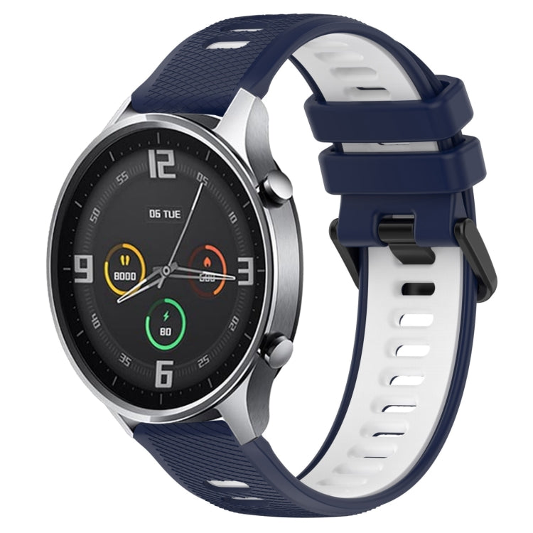 For Xiaomi MI Watch Color 22mm Sports Two-Color Silicone Watch Band(Midnight Blue+White) - Smart Wear by PMC TechLife | Online Shopping South Africa | PMC TechLife