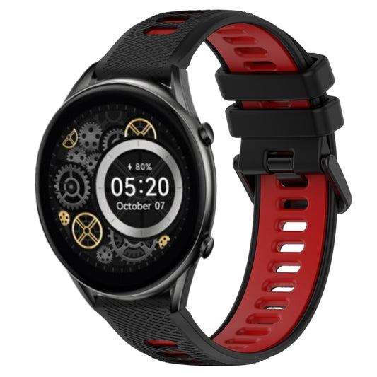 For Xiaomi Haylou RT2 LS10 22mm Sports Two-Color Silicone Watch Band(Black+Red) - Smart Wear by PMC Jewellery | Online Shopping South Africa | PMC Jewellery