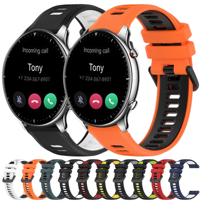 For Amazfit GTR 2 22MM Sports Two-Color Silicone Watch Band(Orange+Black) - Smart Wear by PMC Jewellery | Online Shopping South Africa | PMC Jewellery