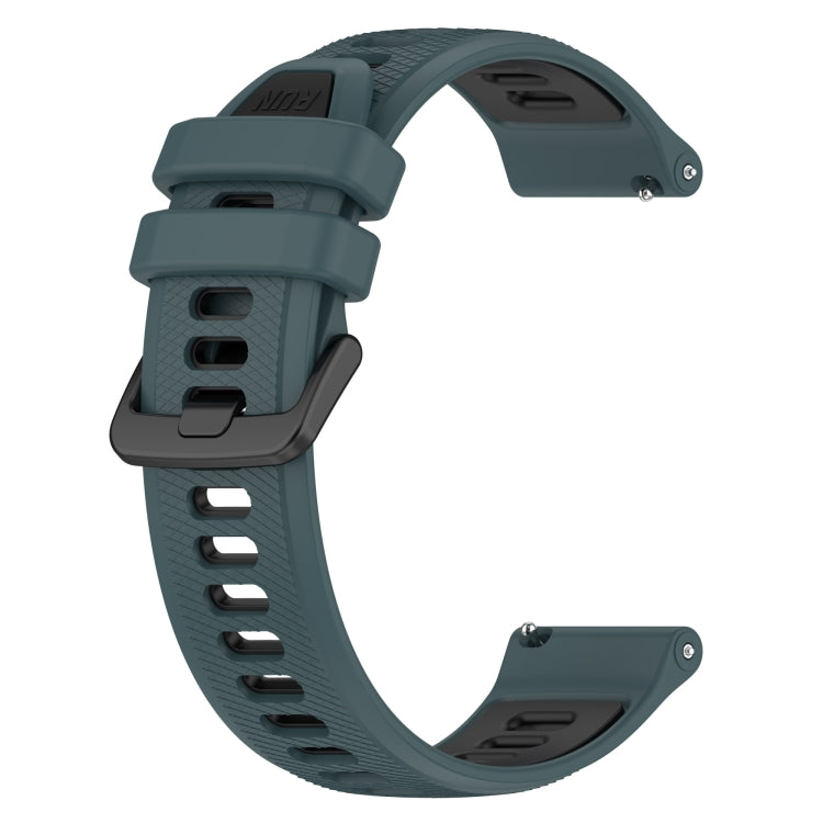 For Garmin Venu 2 22mm Sports Two-Color Silicone Watch Band(Olive Green+Black) - Smart Wear by PMC Jewellery | Online Shopping South Africa | PMC Jewellery