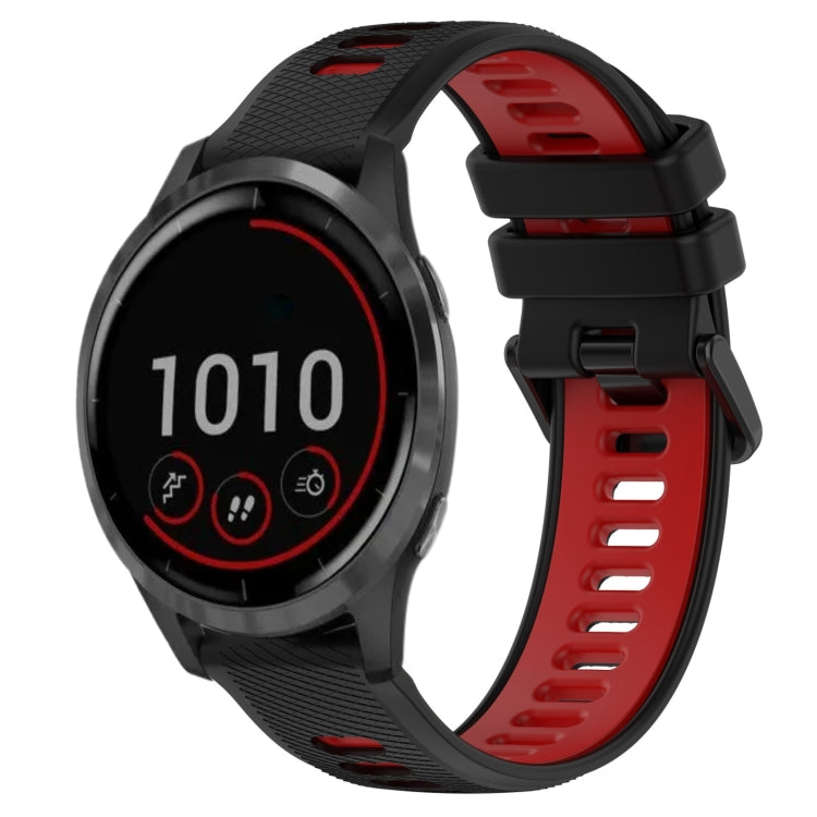 For Garmin Vivoactive 4 22mm Sports Two-Color Silicone Watch Band(Black+Red) -  by PMC Jewellery | Online Shopping South Africa | PMC Jewellery