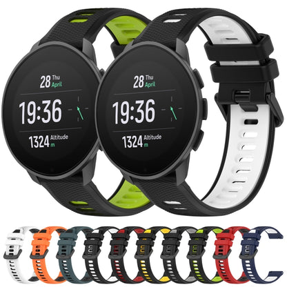 For  SUUNTO 9 Peak 22mm Sports Two-Color Silicone Watch Band(White+Black) - Smart Wear by PMC Jewellery | Online Shopping South Africa | PMC Jewellery