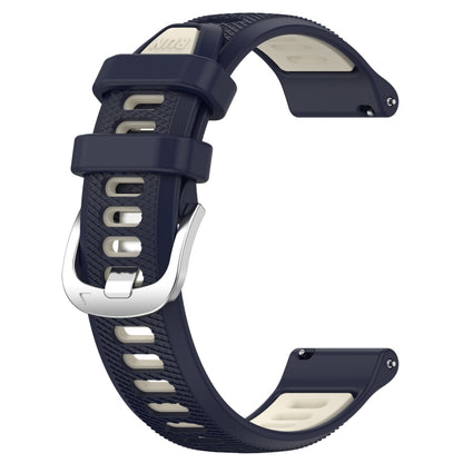 For Amazfit GTS 4 22mm Cross Texture Two Color Silicone Steel Buckle Watch Band(Midnight Blue + Starlight) - Smart Wear by PMC Jewellery | Online Shopping South Africa | PMC Jewellery