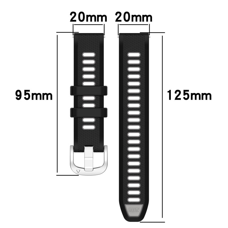 For Amazfit GTS 4 22mm Cross Texture Two Color Silicone Steel Buckle Watch Band(Lake Blue+Black) - Smart Wear by PMC Jewellery | Online Shopping South Africa | PMC Jewellery