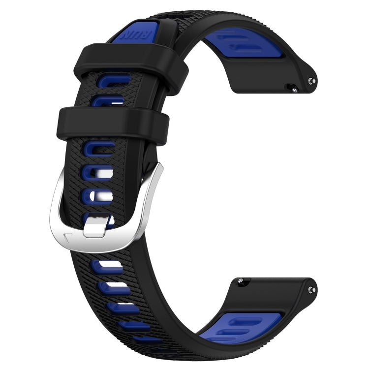 For Amazfit GTS 4 Mini 22mm Cross Texture Two Color Silicone Steel Buckle Watch Band(Black+Blue) - Smart Wear by PMC Jewellery | Online Shopping South Africa | PMC Jewellery