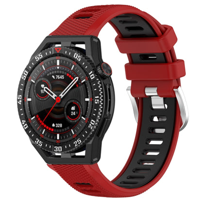 For Huawei Watch GT3 SE 22mm Sports Two-Color Steel Buckle Silicone Watch Band(Red+Black) -  by PMC Jewellery | Online Shopping South Africa | PMC Jewellery