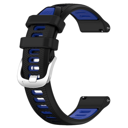 For Samsung Gear S3 Frontier 22mm Sports Two-Color Steel Buckle Silicone Watch Band(Black+Blue) - Smart Wear by PMC Jewellery | Online Shopping South Africa | PMC Jewellery