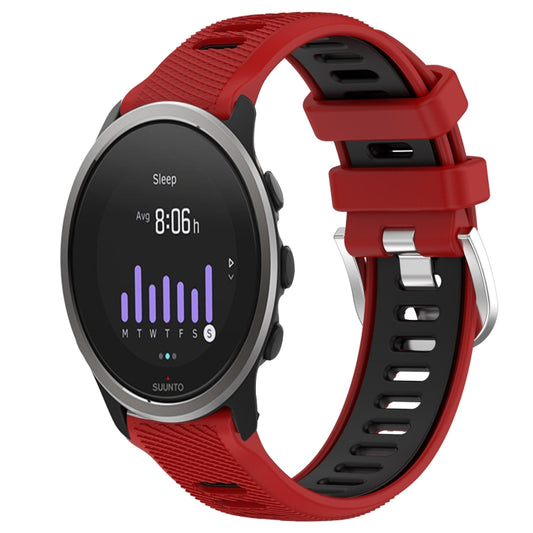 For SUUNTO 5 Peak 22mm Sports Two-Color Steel Buckle Silicone Watch Band(Red+Black) - Smart Wear by PMC Jewellery | Online Shopping South Africa | PMC Jewellery