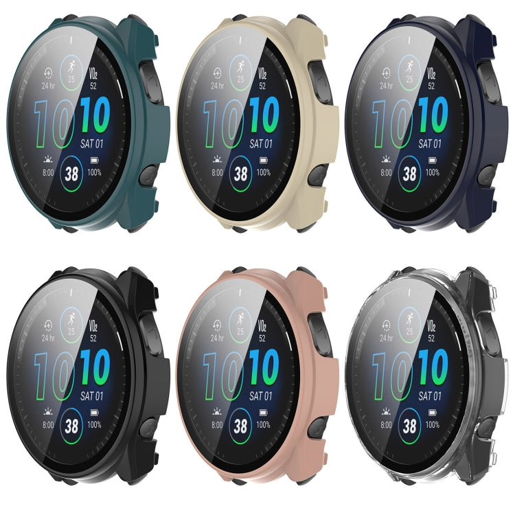 For Garmin Forerunner 965 PC + Toughened Film Integrated Watch Protective Case(Green) - Smart Wear by PMC TechLife | Online Shopping South Africa | PMC TechLife