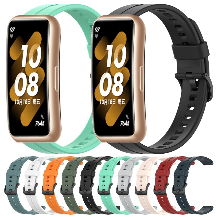 For Huawei Band 7 Solid Color Silicone Watch Band(Rock Cyan) - Smart Wear by PMC TechLife | Online Shopping South Africa | PMC TechLife