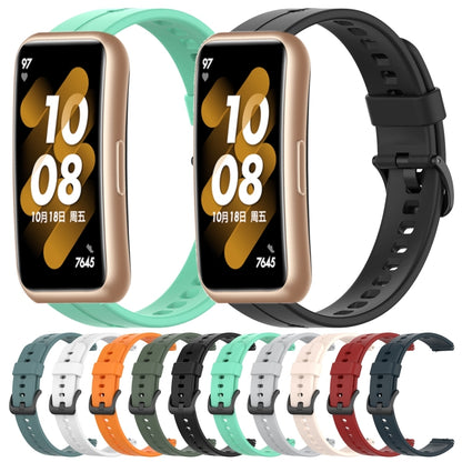 For Huawei Band 7 Solid Color Silicone Watch Band(Orange) - Smart Wear by PMC Jewellery | Online Shopping South Africa | PMC Jewellery
