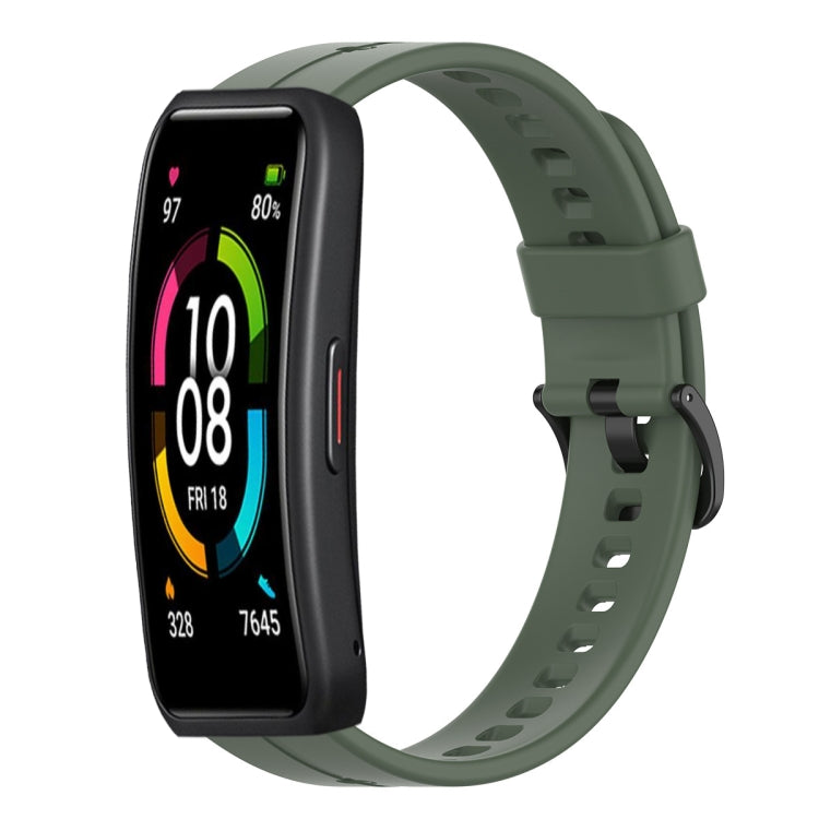 For Huawei Band 6 Solid Color Silicone Watch Band(Green) - Smart Wear by PMC Jewellery | Online Shopping South Africa | PMC Jewellery