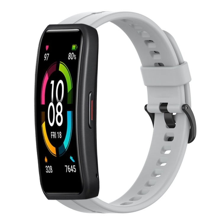 For Huawei Band 6 Solid Color Silicone Watch Band(Grey) - Smart Wear by PMC TechLife | Online Shopping South Africa | PMC TechLife
