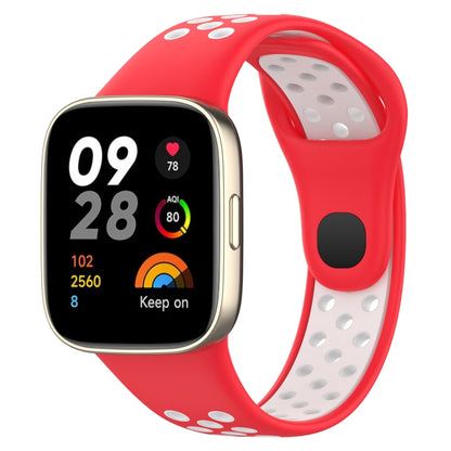 For Redmi Watch 3 Lite Sports Two-Color Silicone Watch Band(Red+White) - Smart Wear by PMC Jewellery | Online Shopping South Africa | PMC Jewellery