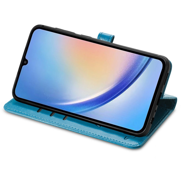 For Samsung Galaxy A34 5G Cat and Dog Embossed Phone Leather Phone Case(Blue) - free shipping - PMC TechLife - Order now!