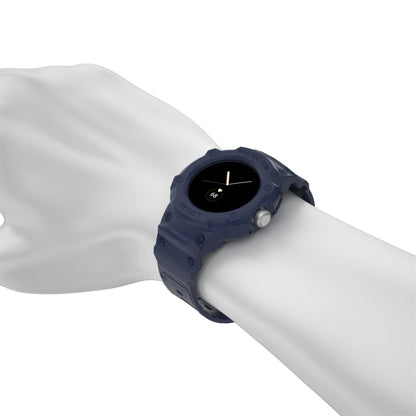 For Google Pixel Watch JUNSUNMAY Integrated TPU Adjustable Elastic Watch Band(Dark Blue) - Watch Bands by JUNSUNMAY | Online Shopping South Africa | PMC Jewellery