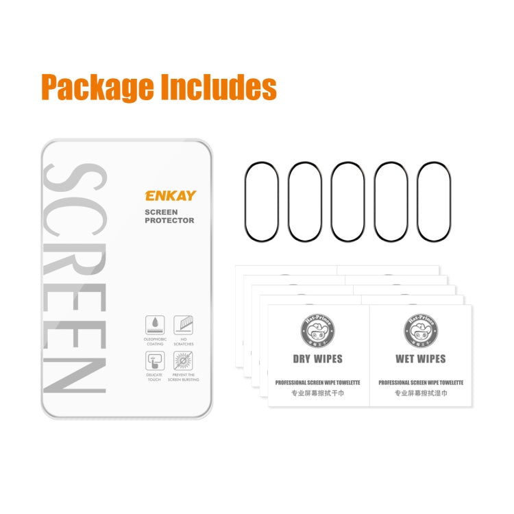 5pcs For Xiaomi Band 8 ENKAY Hat-Prince 3D Full Coverage Soft PC Edge + PMMA HD Screen Protector Film - Smart Wear by ENKAY | Online Shopping South Africa | PMC TechLife