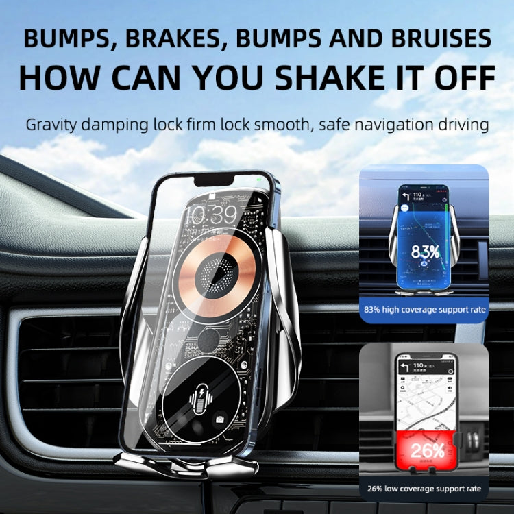 Q8 Universal Air Vent Mount Magnetic Mobile Phone Wireless Charging Car Holder without Start Button(Silver) - Wireless Charger Holders by PMC TechLife | Online Shopping South Africa | PMC TechLife