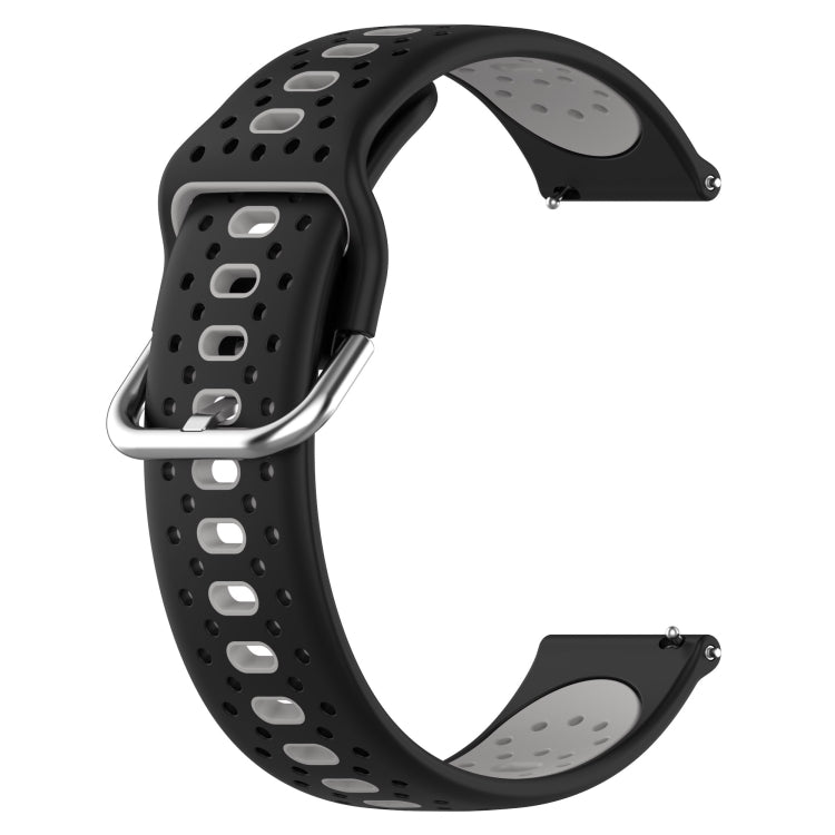 For Garmin Vivoactive3 Music 20mm Breathable Two-Color Silicone Watch Band(Black+Grey) -  by PMC Jewellery | Online Shopping South Africa | PMC Jewellery