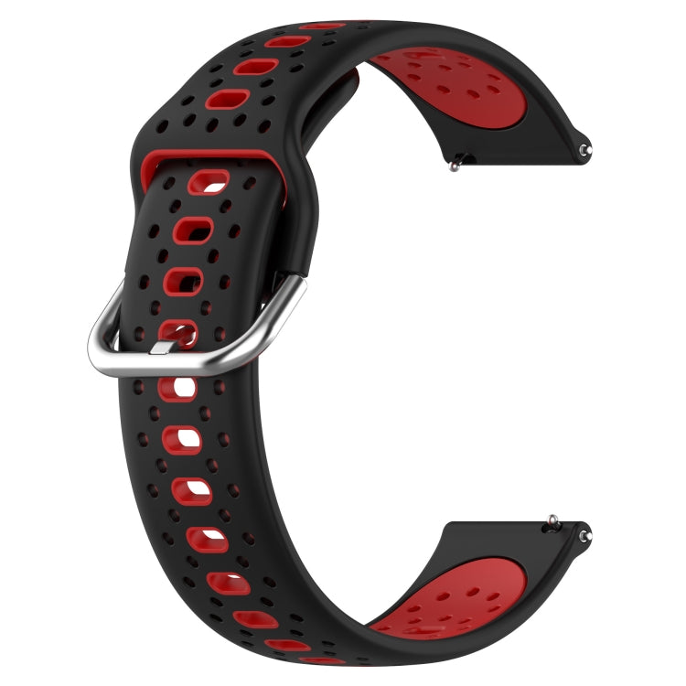 For Garmin Venu 2 Plus 20mm Breathable Two-Color Silicone Watch Band(Black+Red) - Watch Bands by PMC Jewellery | Online Shopping South Africa | PMC Jewellery