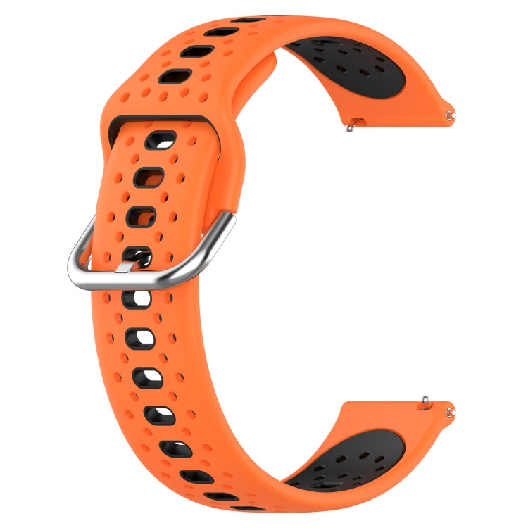 For Garmin Approach S40 20mm Breathable Two-Color Silicone Watch Band(Orange+Black) - Watch Bands by PMC Jewellery | Online Shopping South Africa | PMC Jewellery