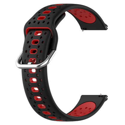 For Garmin Forerunner 55 20mm Breathable Two-Color Silicone Watch Band(Black+Red) - Watch Bands by PMC Jewellery | Online Shopping South Africa | PMC Jewellery