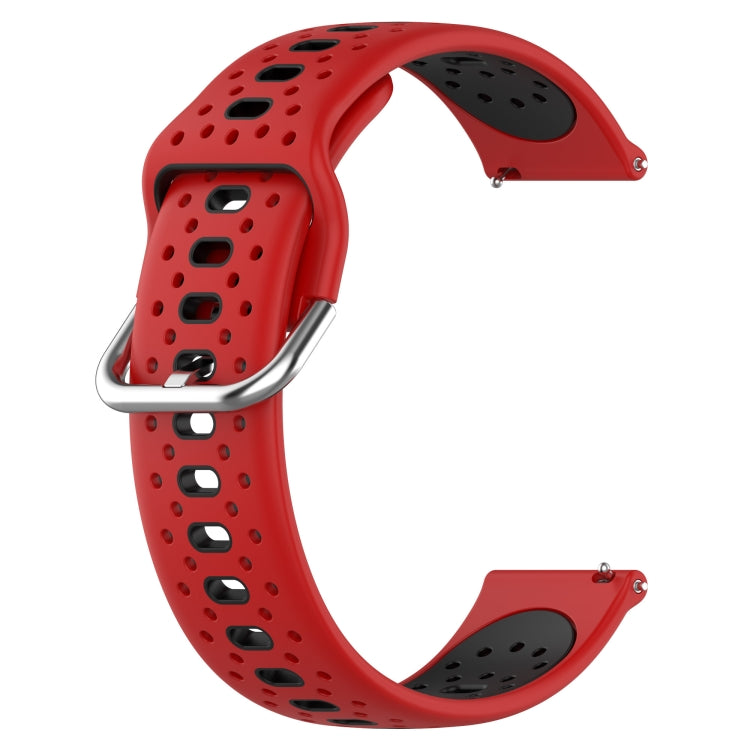 For Garmin Forerunner 55 20mm Breathable Two-Color Silicone Watch Band(Red+Black) - Watch Bands by PMC Jewellery | Online Shopping South Africa | PMC Jewellery