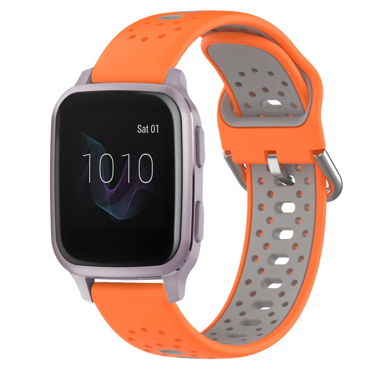For Garmin Venu SQ 20mm Breathable Two-Color Silicone Watch Band(Orange+Grey) - Watch Bands by PMC TechLife | Online Shopping South Africa | PMC TechLife