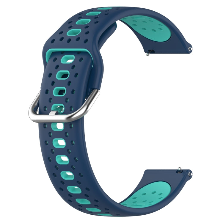 For Garmin Forerunner Sq2 20mm Breathable Two-Color Silicone Watch Band(Blue+Teal) - Watch Bands by PMC TechLife | Online Shopping South Africa | PMC TechLife