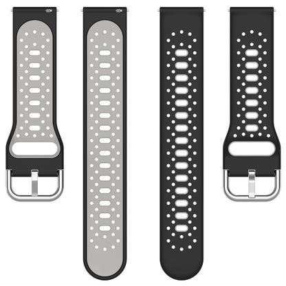 For GarminMove Trend 20mm Breathable Two-Color Silicone Watch Band(Black+White) - Watch Bands by PMC Jewellery | Online Shopping South Africa | PMC Jewellery