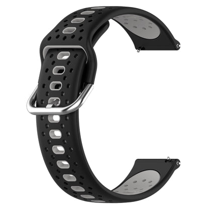 For Samsung Galaxy Watch 5 Pro 45mm 20mm Breathable Two-Color Silicone Watch Band(Black+Grey) - Watch Bands by PMC Jewellery | Online Shopping South Africa | PMC Jewellery