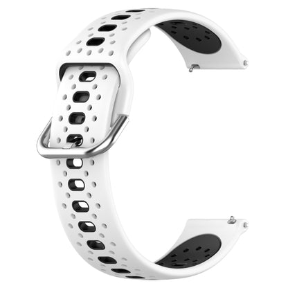 For Samsung  Galaxy Watch 4 Classic 46mm 20mm Breathable Two-Color Silicone Watch Band(White+Black) - Watch Bands by PMC Jewellery | Online Shopping South Africa | PMC Jewellery