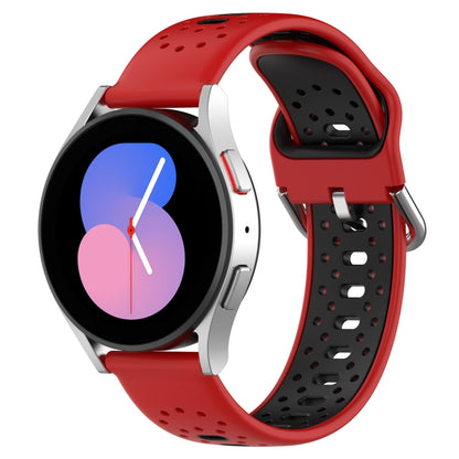 For Samsung Galaxy Watch Active 2 40mm 20mm Breathable Two-Color Silicone Watch Band(Red+Black) - Watch Bands by PMC Jewellery | Online Shopping South Africa | PMC Jewellery