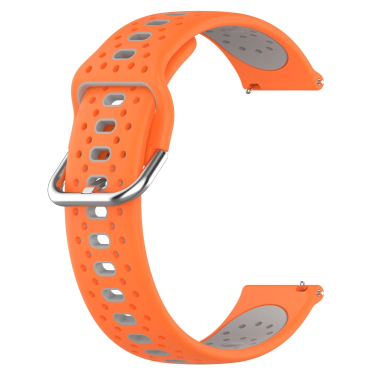 For Samsung Galaxy Watch 42mm 20mm Breathable Two-Color Silicone Watch Band(Orange+Grey) - Watch Bands by PMC Jewellery | Online Shopping South Africa | PMC Jewellery