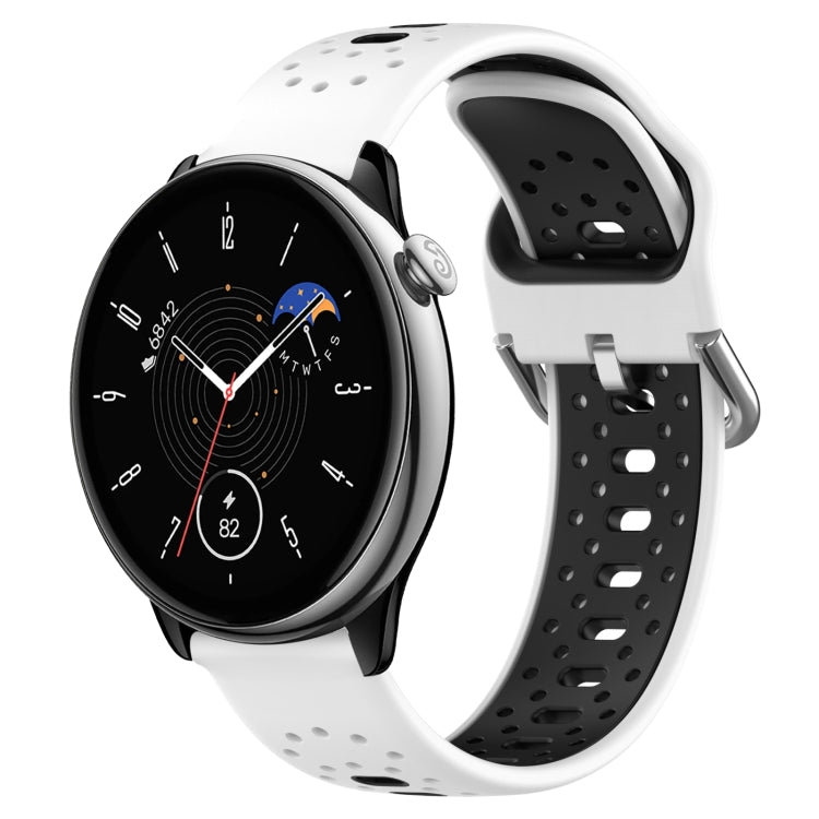 For Amazfit GTR Mini 20mm Breathable Two-Color Silicone Watch Band(White+Black) -  by PMC TechLife | Online Shopping South Africa | PMC TechLife