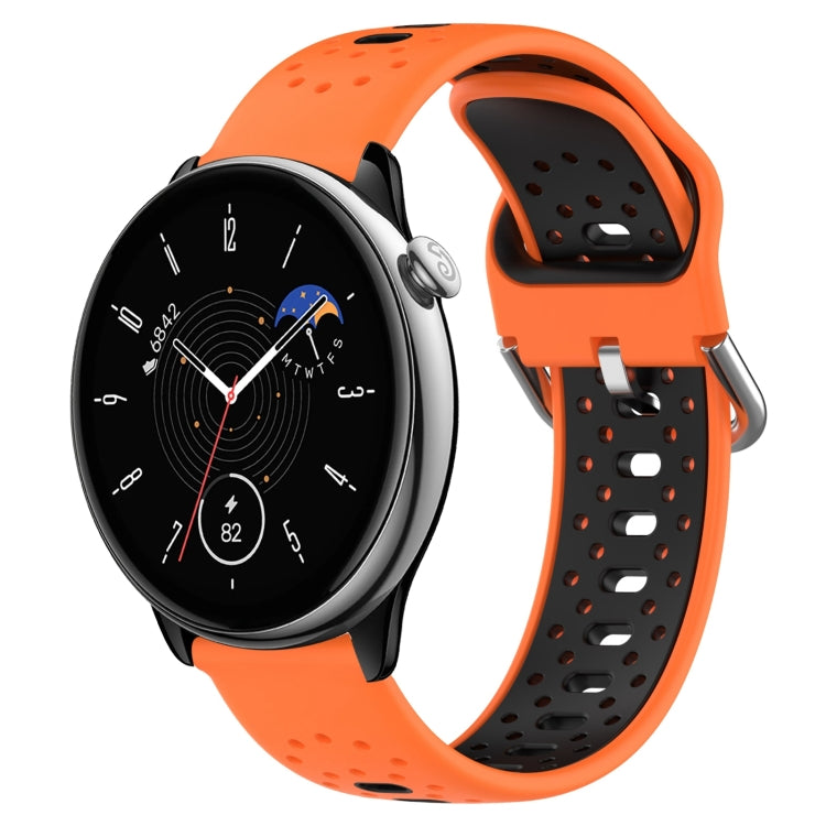 For Amazfit GTR Mini 20mm Breathable Two-Color Silicone Watch Band(Orange+Black) - Watch Bands by PMC Jewellery | Online Shopping South Africa | PMC Jewellery