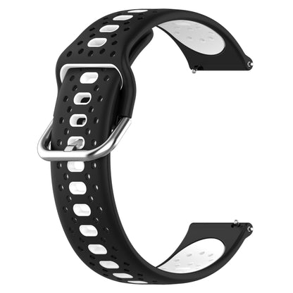 For Amazfit GTS 4 20mm Breathable Two-Color Silicone Watch Band(Black+White) - Watch Bands by PMC Jewellery | Online Shopping South Africa | PMC Jewellery