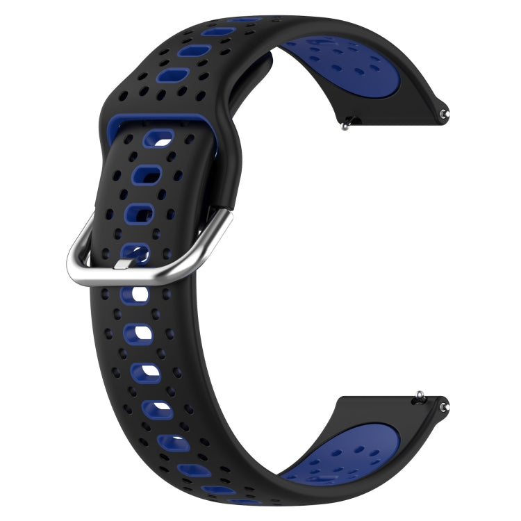 For Amazfit GTS 2 Mini 20mm Breathable Two-Color Silicone Watch Band(Black+Blue) -  by PMC TechLife | Online Shopping South Africa | PMC TechLife