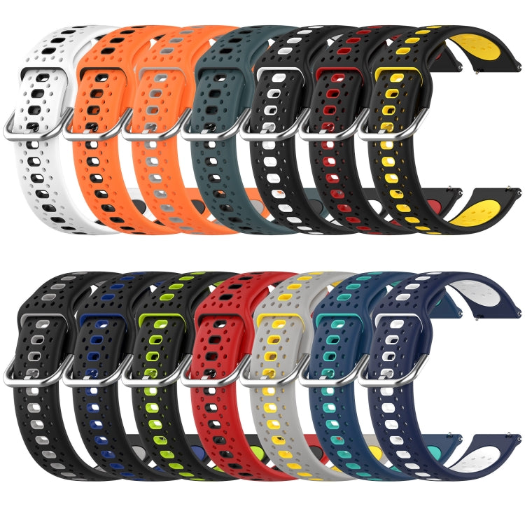 For Amazfit GTS 2 Mini 20mm Breathable Two-Color Silicone Watch Band(Grey+Yellow) - Watch Bands by PMC TechLife | Online Shopping South Africa | PMC TechLife
