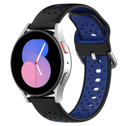 For Huawei Watch GT3 42mm 20mm Breathable Two-Color Silicone Watch Band(Black+Blue) - Watch Bands by PMC Jewellery | Online Shopping South Africa | PMC Jewellery