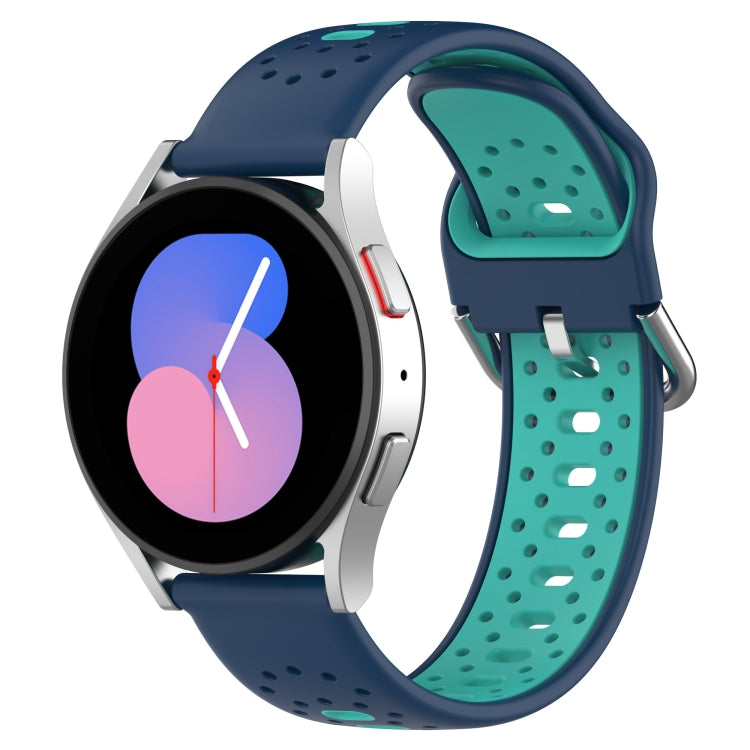 For Huawei Watch 2 20mm Breathable Two-Color Silicone Watch Band(Blue+Teal) - Watch Bands by PMC TechLife | Online Shopping South Africa | PMC TechLife