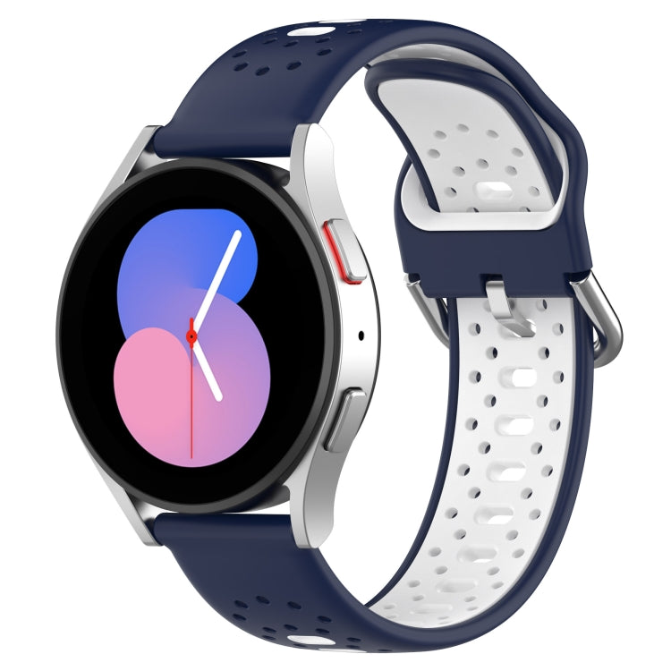 For Honor Watch ES 20mm Breathable Two-Color Silicone Watch Band(Midnight Blue+White) - Watch Bands by PMC TechLife | Online Shopping South Africa | PMC TechLife
