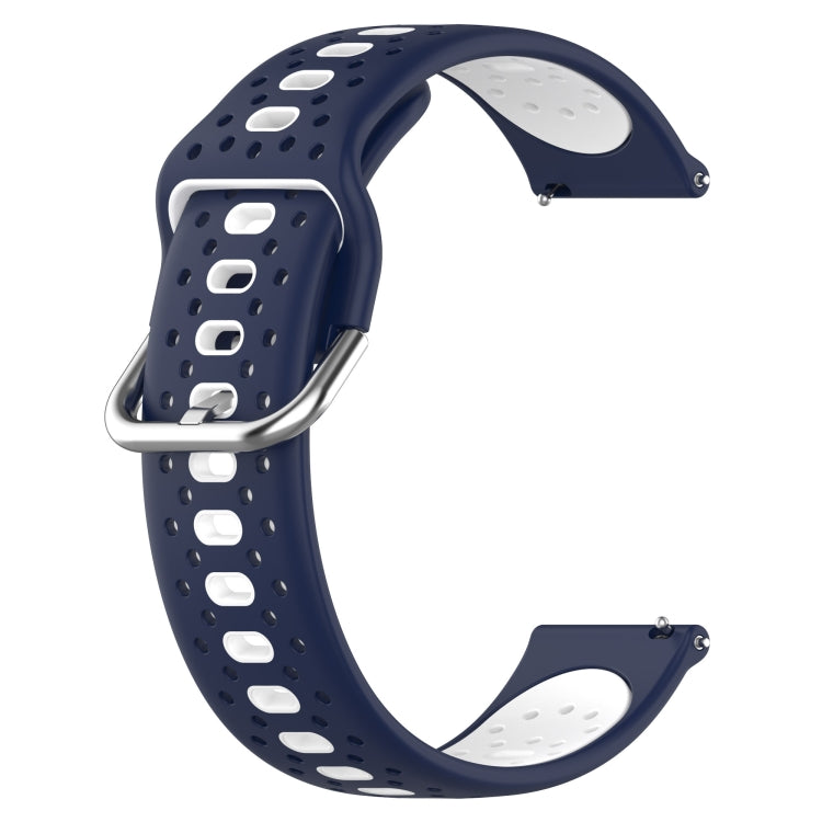 For Garmin Forerunner 265 22mm Breathable Two-Color Silicone Watch Band(Midnight Blue+White) -  by PMC TechLife | Online Shopping South Africa | PMC TechLife