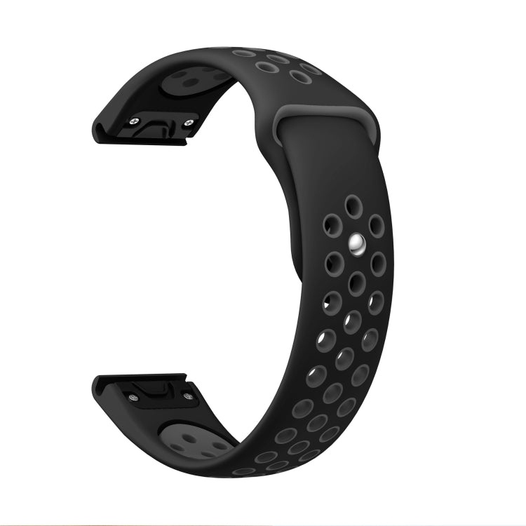 For Garmin Forerunner 945 22mm Sports Breathable Silicone Watch Band(Black+Grey) -  by PMC TechLife | Online Shopping South Africa | PMC TechLife