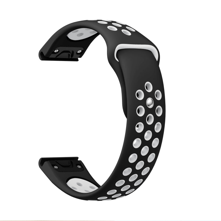 For Garmin Forerunner 965 22mm Sports Breathable Silicone Watch Band(Black+White) -  by PMC TechLife | Online Shopping South Africa | PMC TechLife