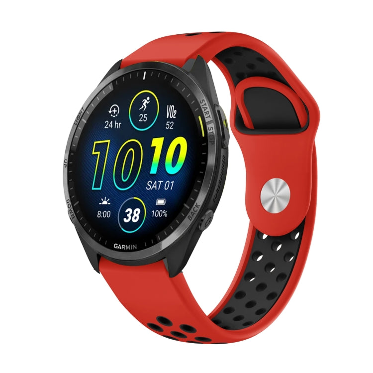 For Garmin Forerunner 965 22mm Sports Breathable Silicone Watch Band(Red+Black) -  by PMC TechLife | Online Shopping South Africa | PMC TechLife